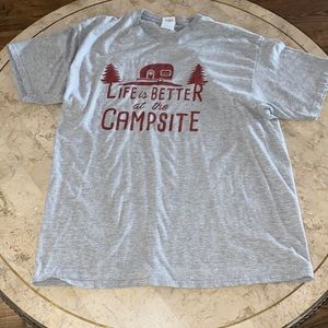 Life is Better at the Campsite Shirt Gray Size Large